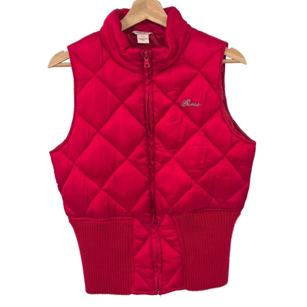 Y2K Vintage Guess Quilted Puffy Vest